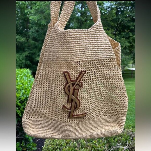 Stylish Women's Shoulder Bag by Saint Laurent, Hand-Embroidered Logo - Picture 1 of 4